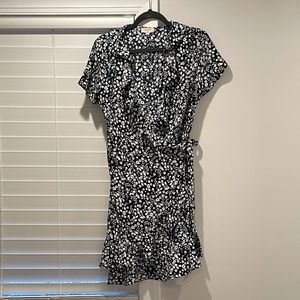 Loft Navy Floral Wrap Dress